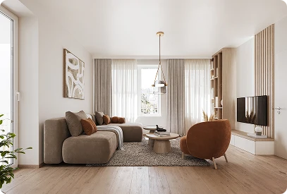 Engineered hardwood flooring creating a cohesive and welcoming main living space