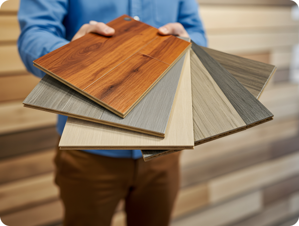 In-home laminate flooring consultation