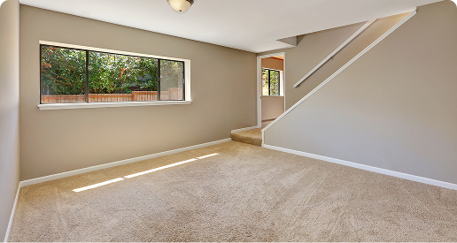 Carpet installation in basements with durable textured