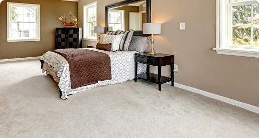 Carpet installation in bedrooms