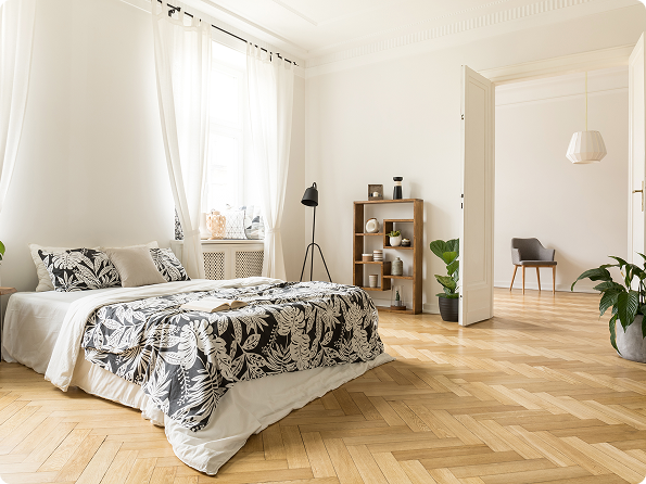 Efficient flooring installation in bedrooms, offices, or small living areas with minimal prep, fewer transitions, and straightforward layouts for budget-conscious updates